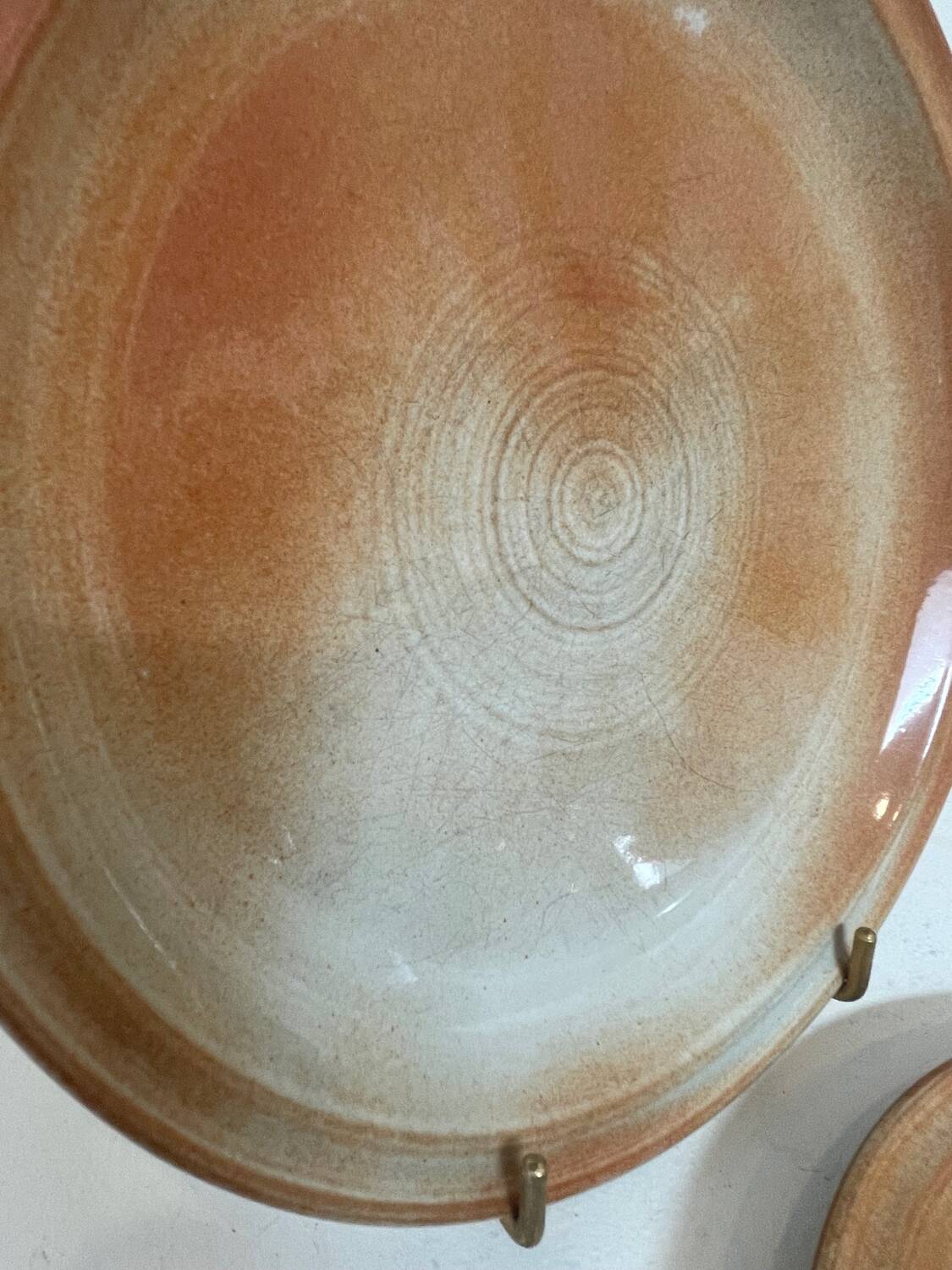 Lot de 6 assiettes plates en grès – Années 70