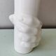 Vintage ceramic lamp with glass ball, 80s
