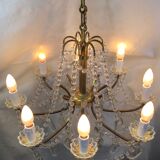 Chandelier with 8 lights in bronze and crystal