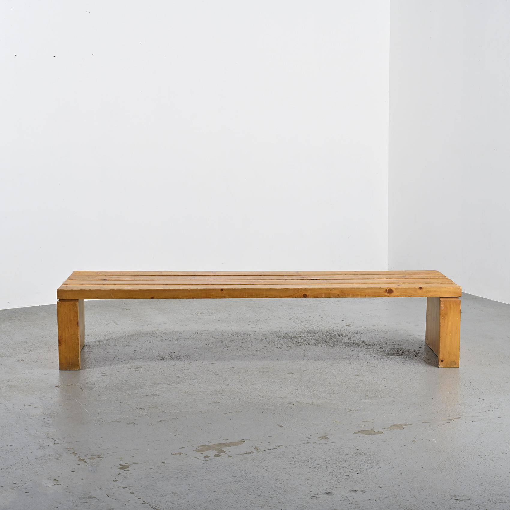 Large bench of Les Arcs by Charlotte Perriand, 1985