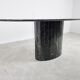 Vintage oval black marble dining table, 1970s