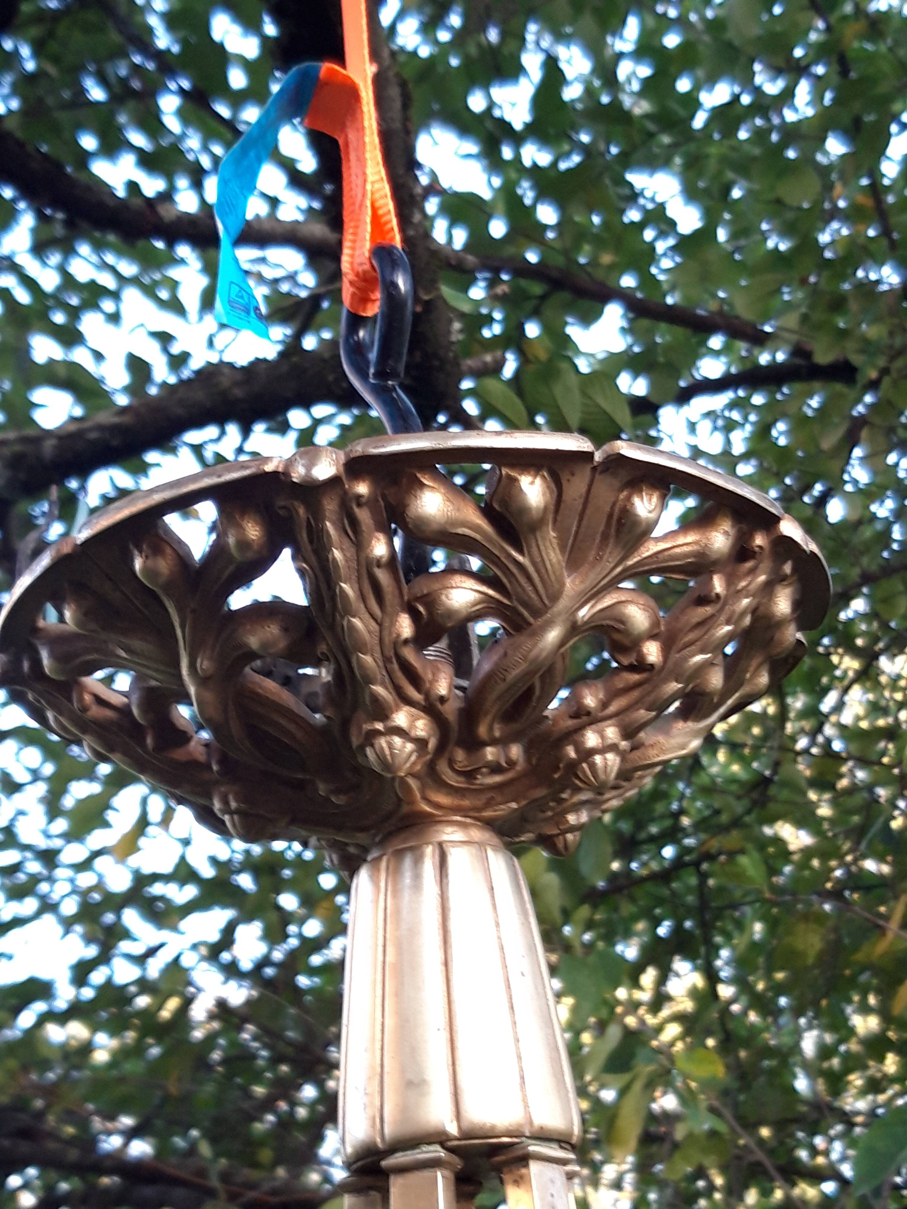 Muller brothers Luneville brass chandelier 1920/1930