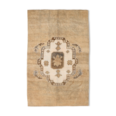 Brown and beige wool oushak rug 286x181cm