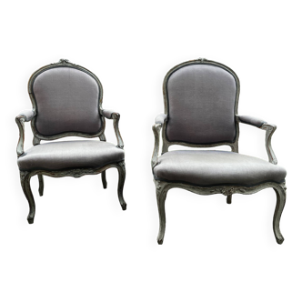 Paire de fauteuils style Louis XV