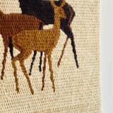 Vintage wool weaving deer family