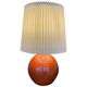 Art Deco HAK Herman Kähler Pottery Lamp, c.1930s Orange Globe with Brass Details