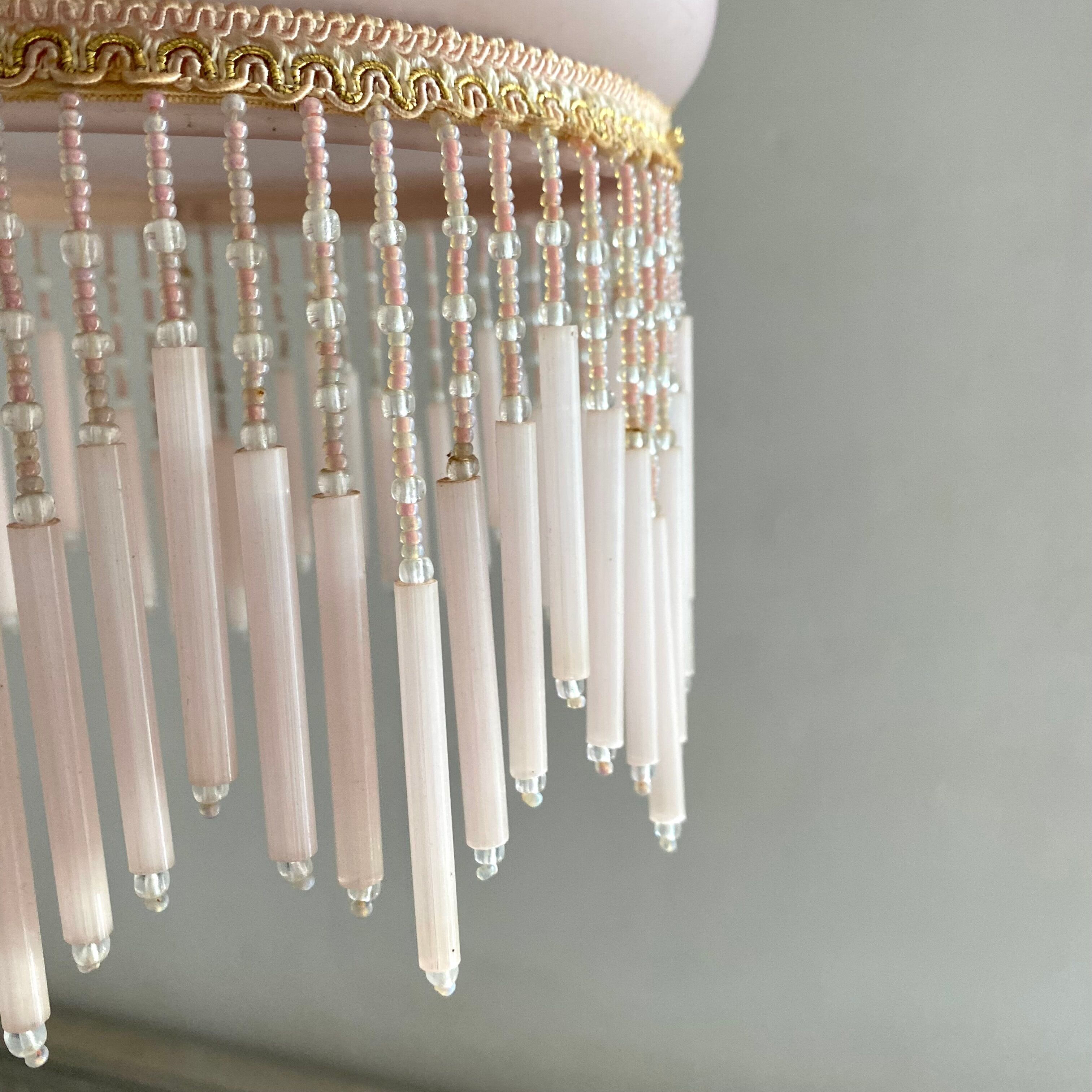 Suspension verre poli et perles