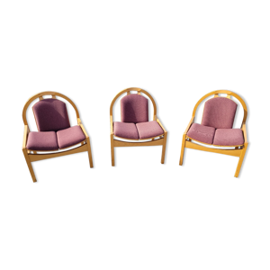 3 fauteuils Baumann des années