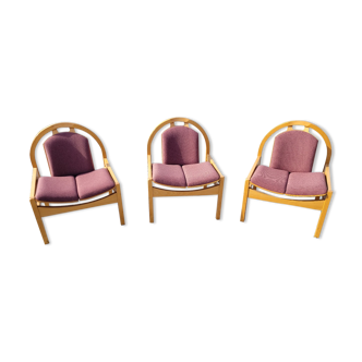 3 Baumann armchairs from the 70s