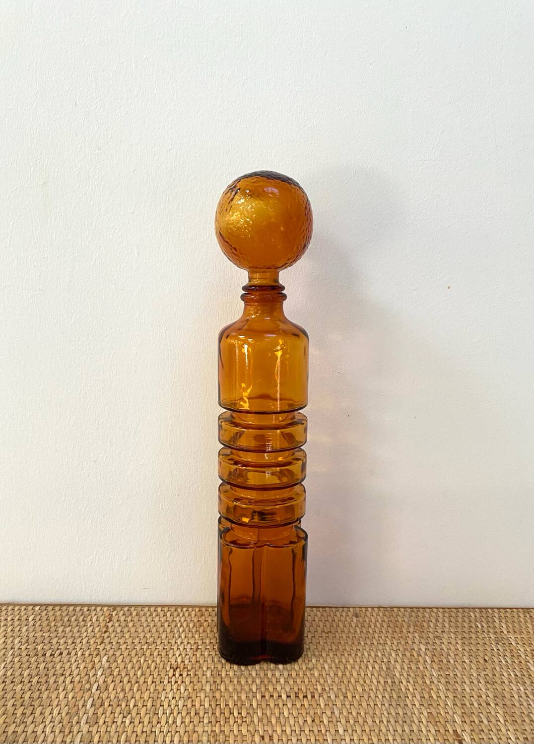 Amber carafe from Empoli from the 1960s - Quatrefoil