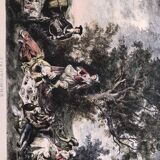 Set 4 lithograph les saisons after nicolas lancret, engraver chapollion and de mare, 20th century print