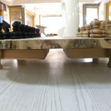 Olive wood chess games, handmade chess board with rough edge storage drawer