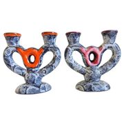 Midcentury Ceramic Candelabra by Vallauris, Gaudí Style, France, 1950s