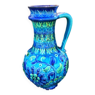 Large west germany vase in blue tones