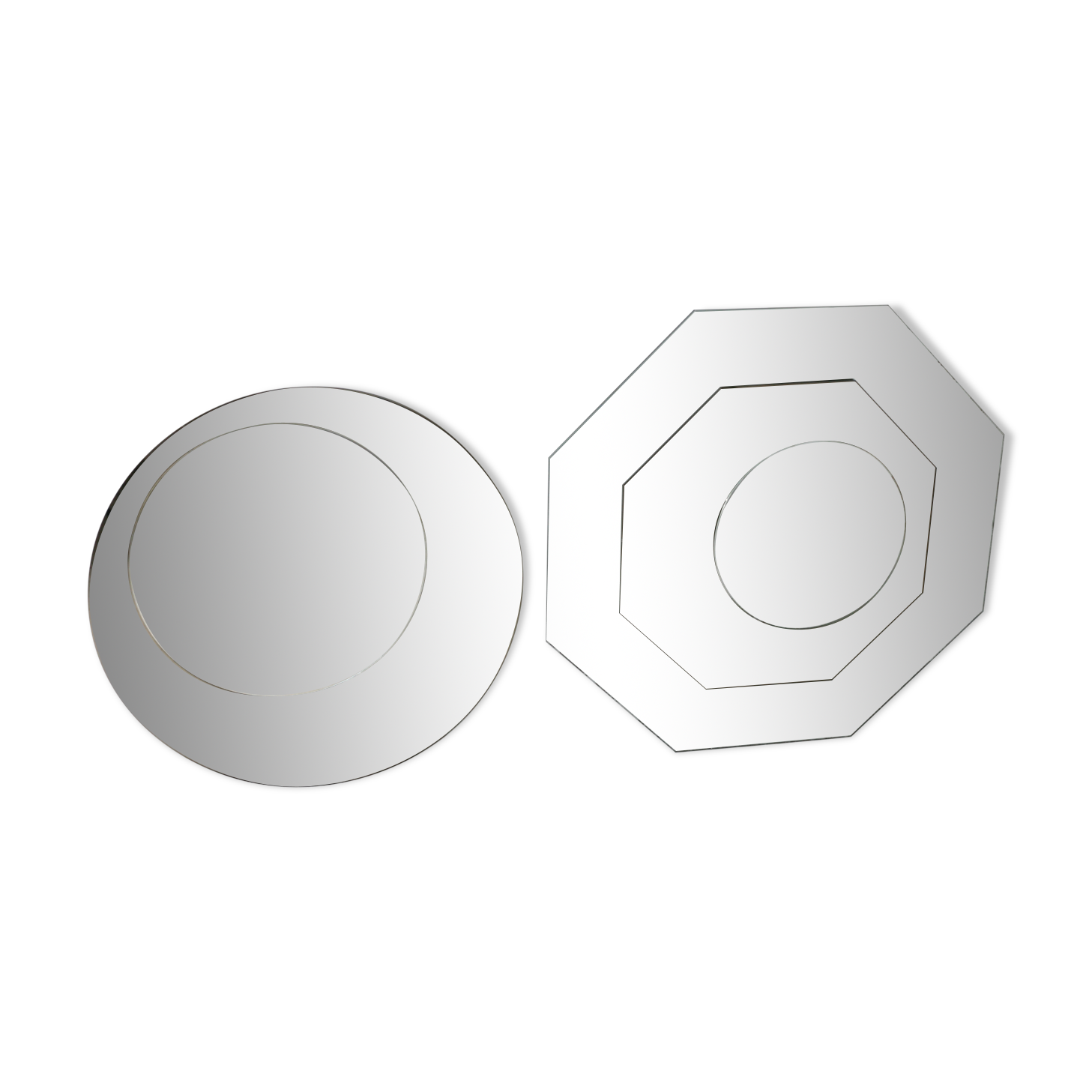 Pair of "kinetic" mirrors, France, circa 1970