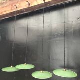 Enameled sheet metal pendant lights