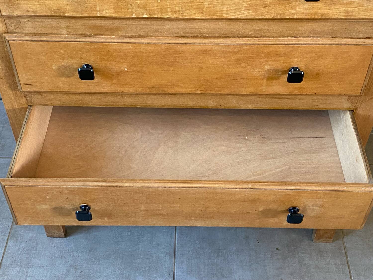 Vintage light oak chest of drawers