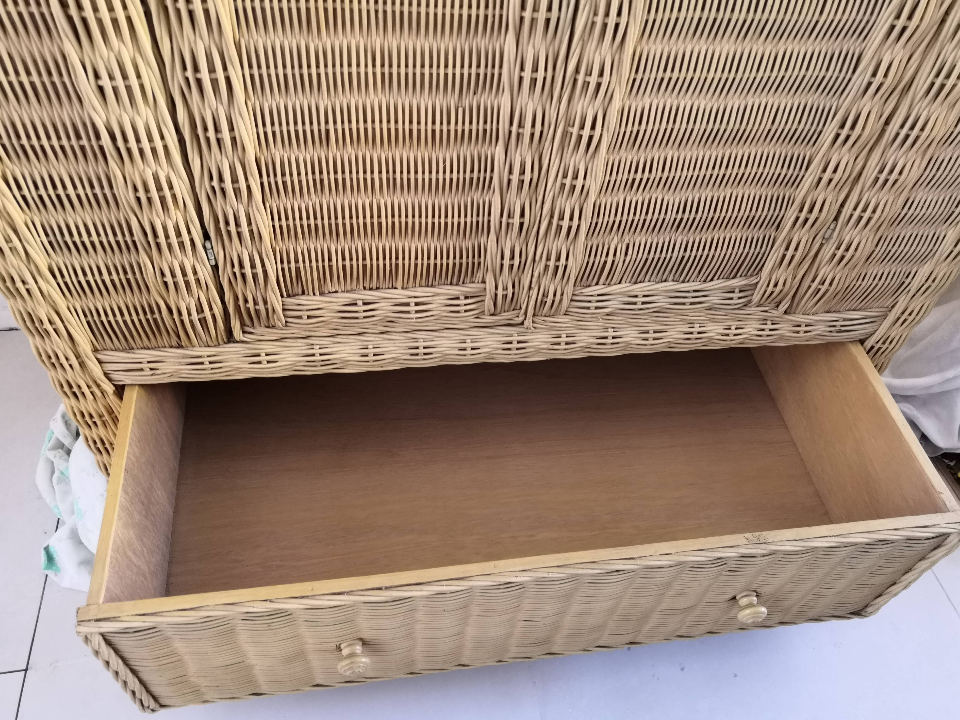 Vintage Rattan Wardrobe 1970s