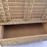 Vintage Rattan Wardrobe 1970s