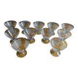 Set of 11 vintage flared champagne glasses