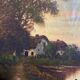 Tableau HST "Paysage animé au crepuscule" XIX° siècle