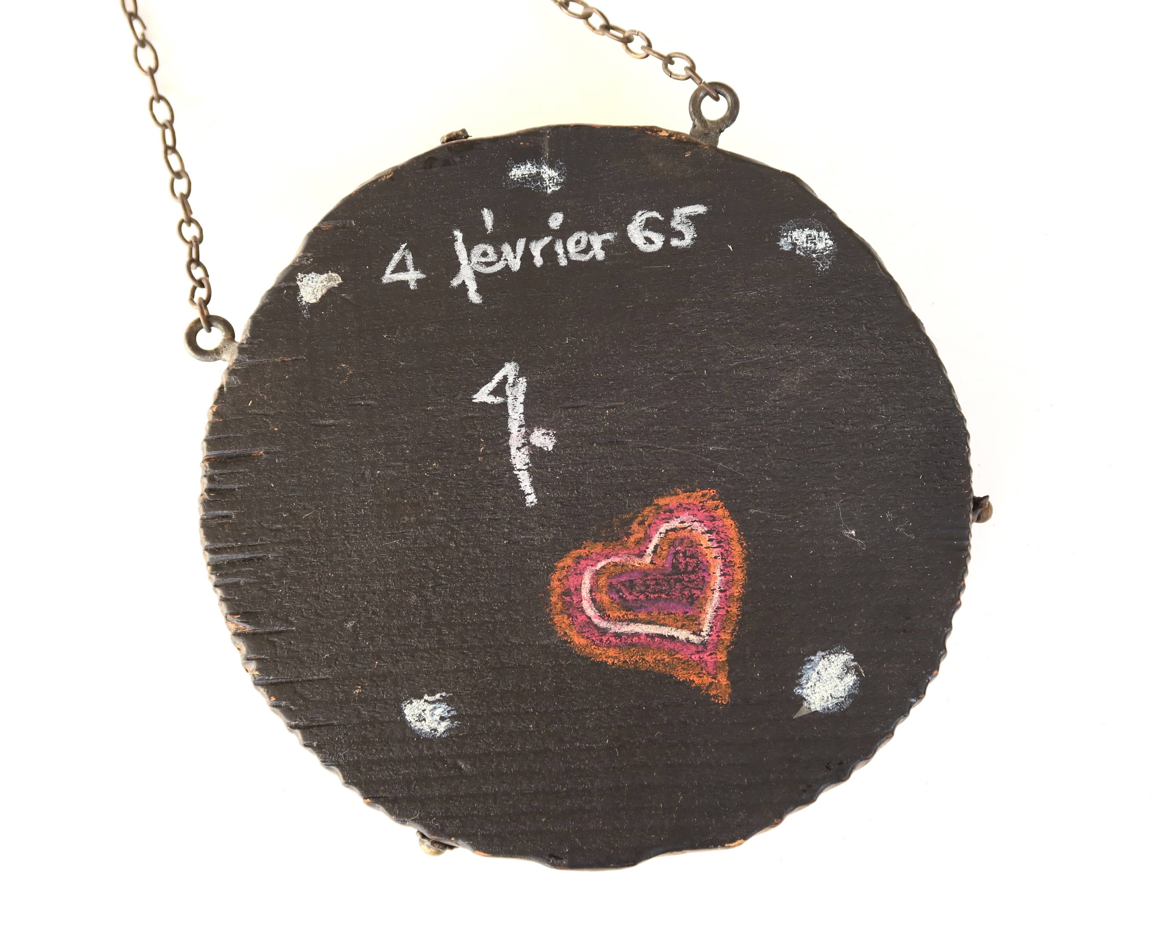 Small black metal sun mirror, 1950s