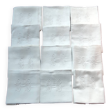 12 old BB monogram table napkins