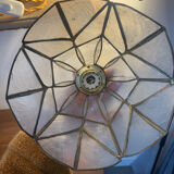 Pair of portable lamps in mother-of-pearl and brass