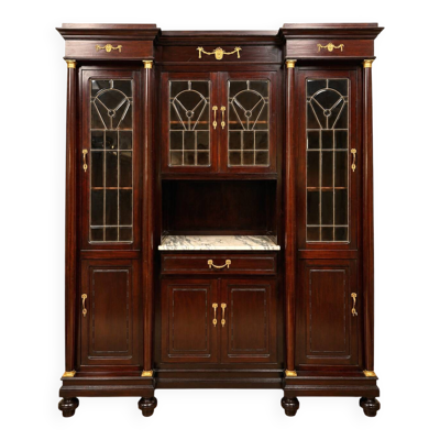 Grande bibliothèque-vitrine de style Empire en acajou époque fin XIXeme