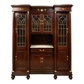 Large Empire-style display cabinet in mahogany from the late 19th century.