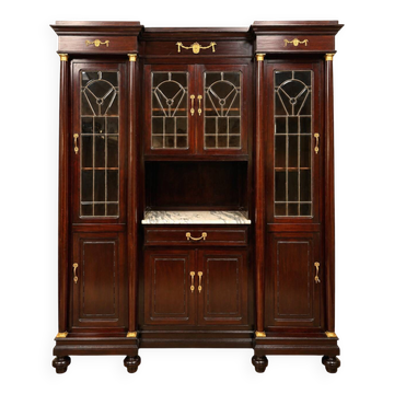 Grande bibliothèque-vitrine de style Empire en acajou époque fin XIXeme
