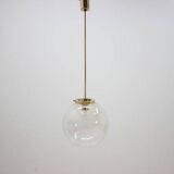 Design Midcentury Brass and bubble glass Pendant, 1980s