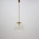 Design Midcentury Brass and bubble glass Pendant, 1980s