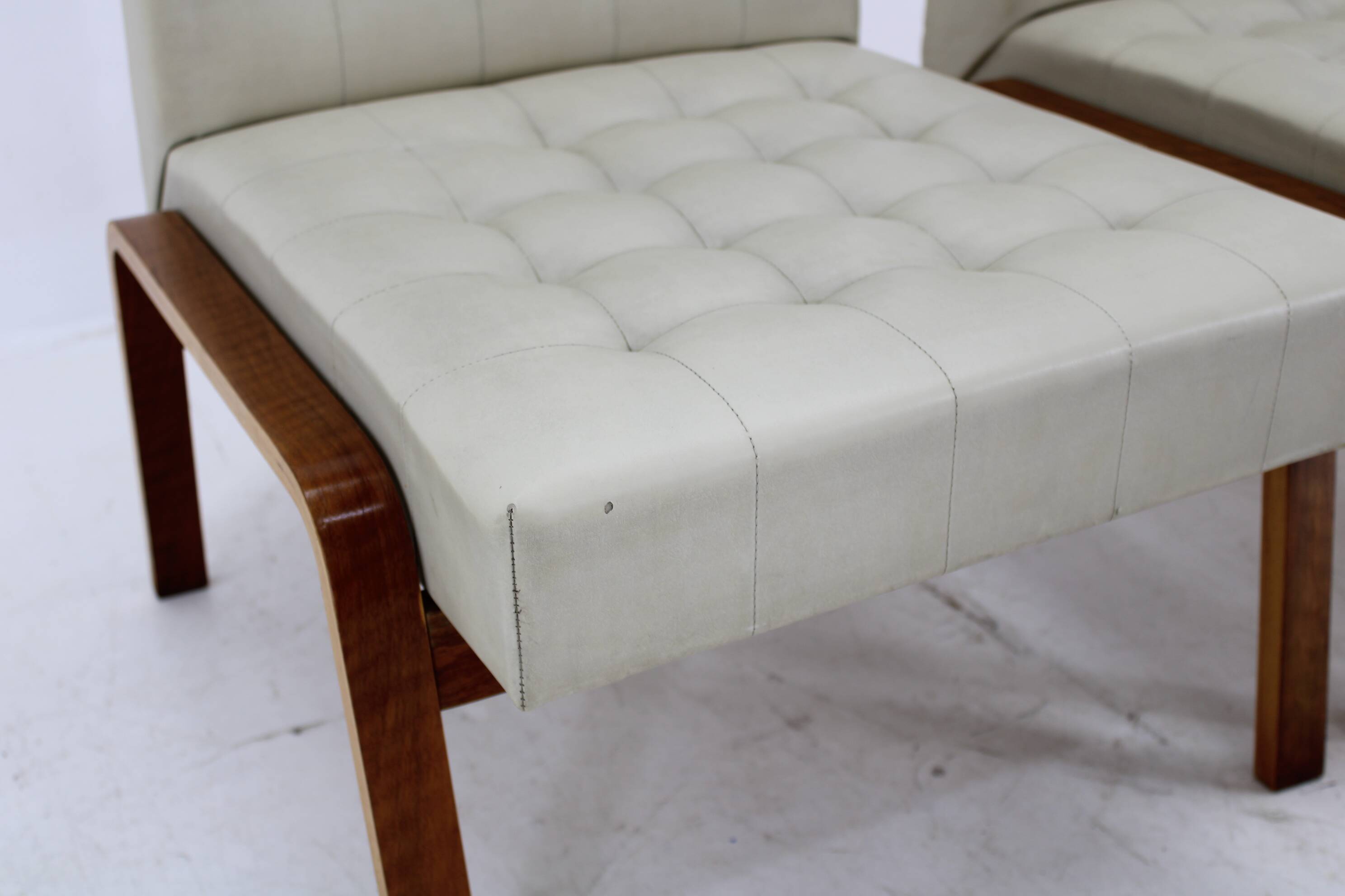 1970s Ludvik Volak Pair of Side Chairs by Drevopodnik Holesov , Czechoslovakia