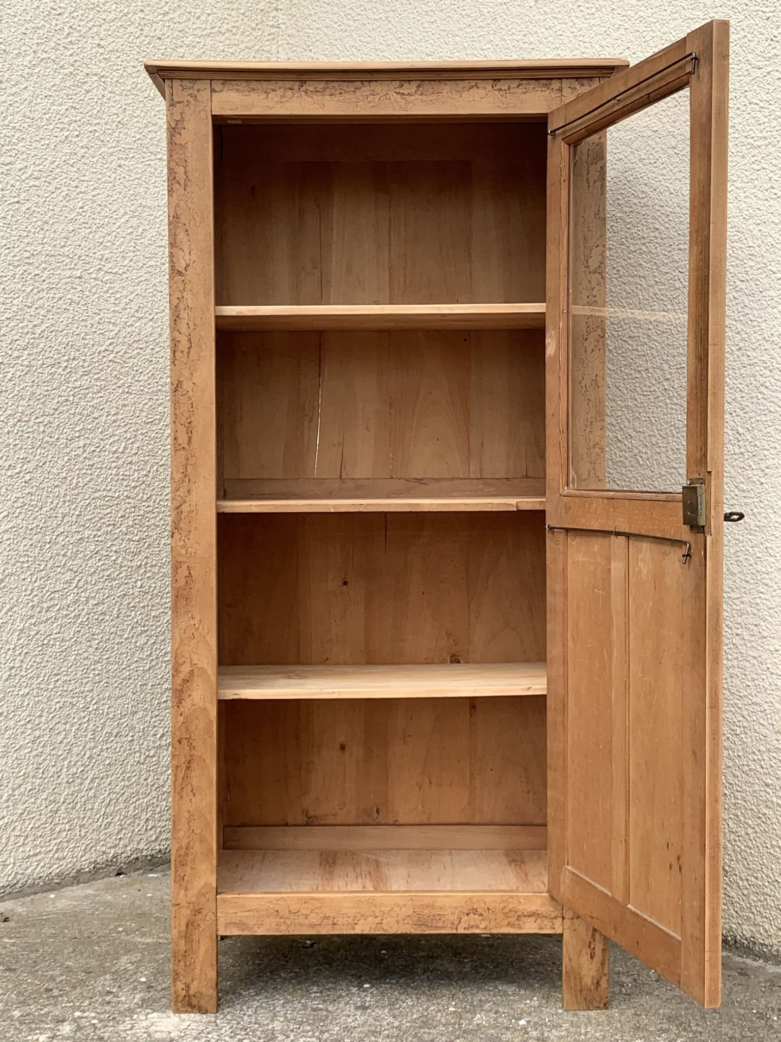 Parisian cabinet glazed raw wood nymphs and carved art nouveau decorations