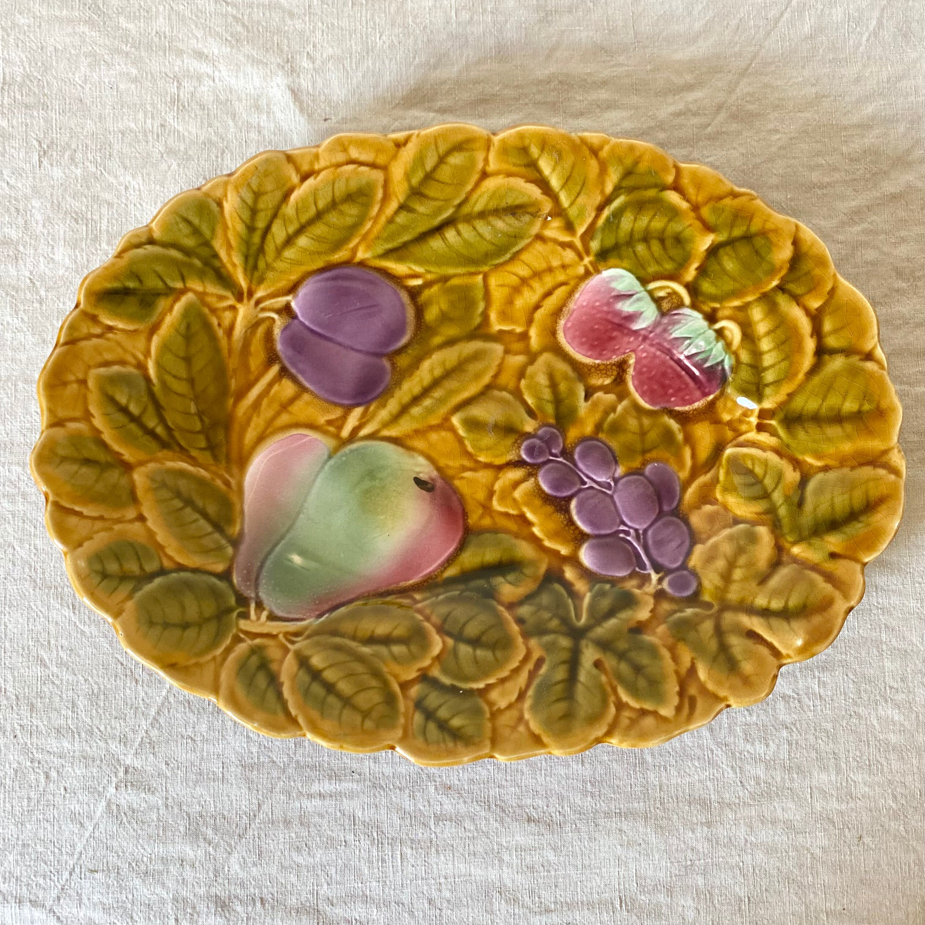 Sarreguemines oval slip dish