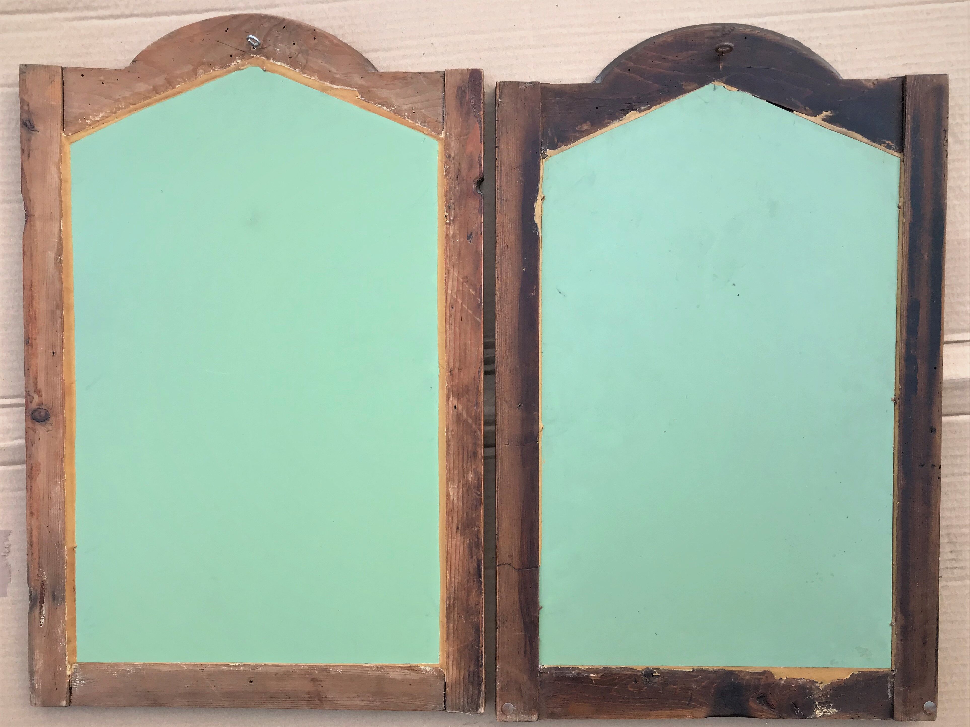 Duo de miroirs encadrement noyer