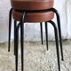 Duo de tabourets métal et skaï