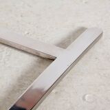 Steel armchair with leather upholstery