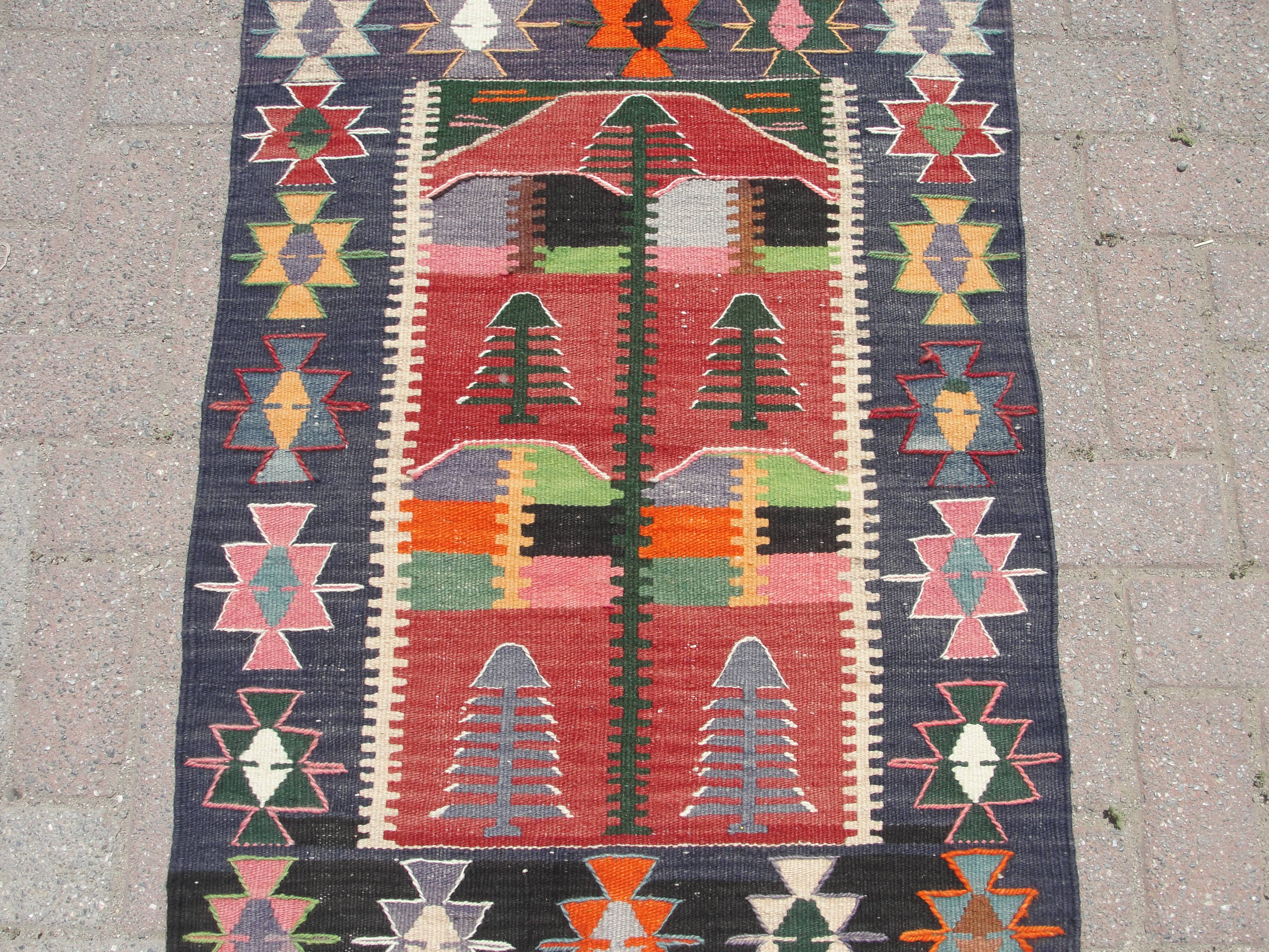 Handmade small kilim rug