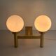 Double opal glass and heavy brass, large minimalist cinema wall light, 1960s, Germany