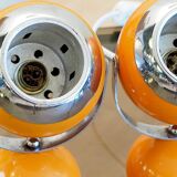 Paire de lampes eyeball orange space age