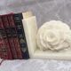 Pair of vintage alabaster bookends decor flower 1970
