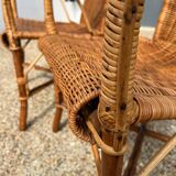 Pair of vintage rattan armchairs 1960