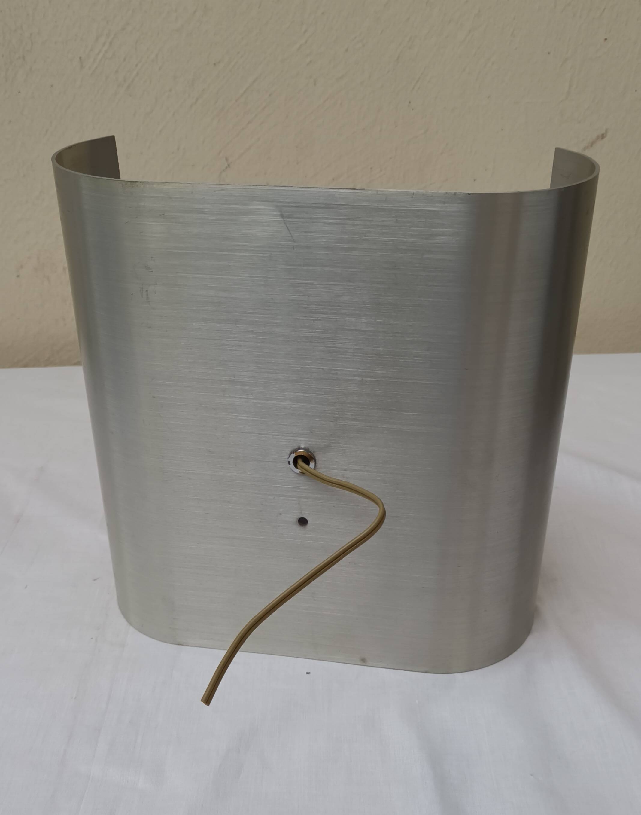 Space Age wall light in brushed aluminium from the 1970s.