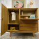 Vintage wood/wicker cabinet