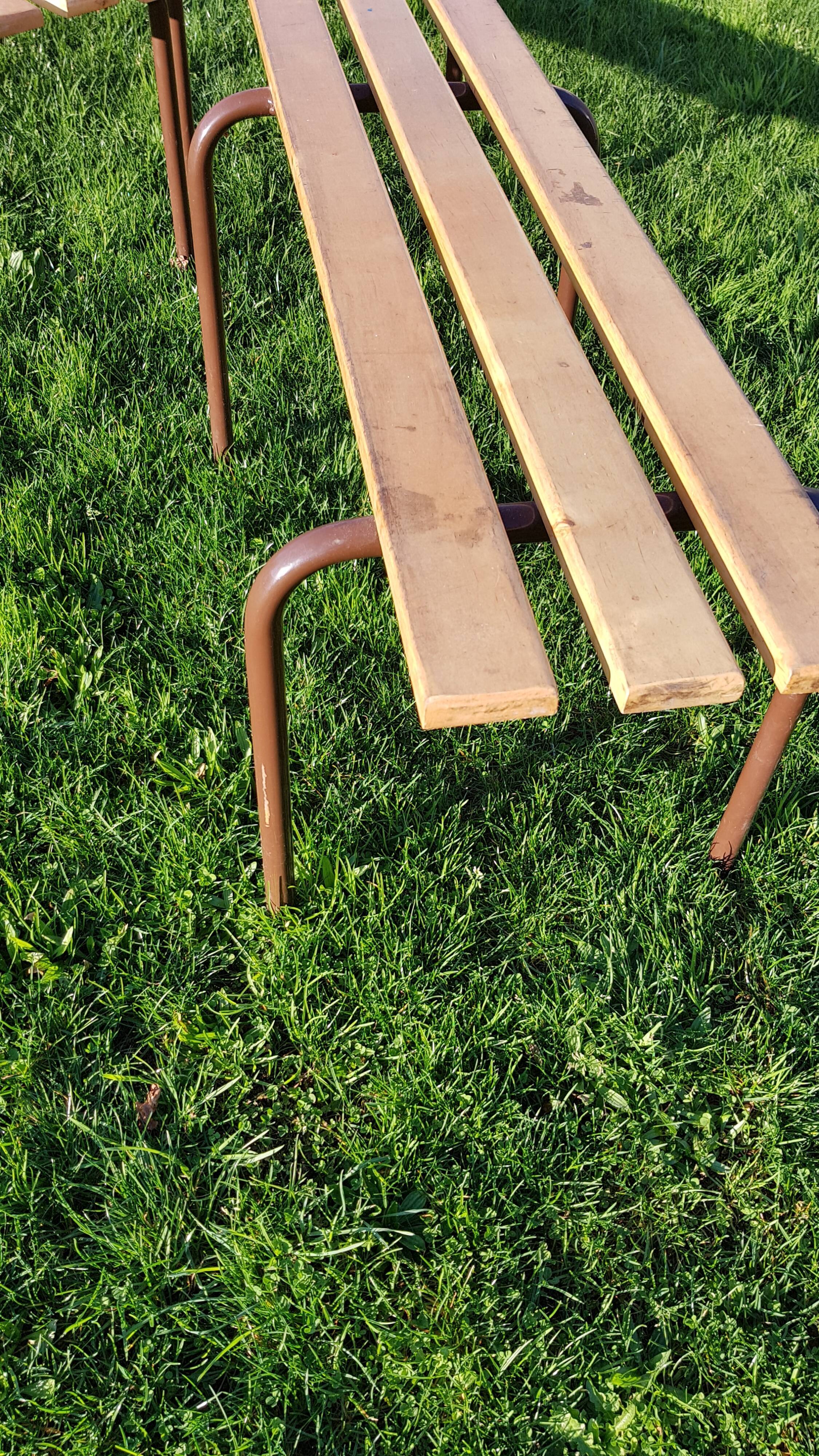 Pair of benches of school children
