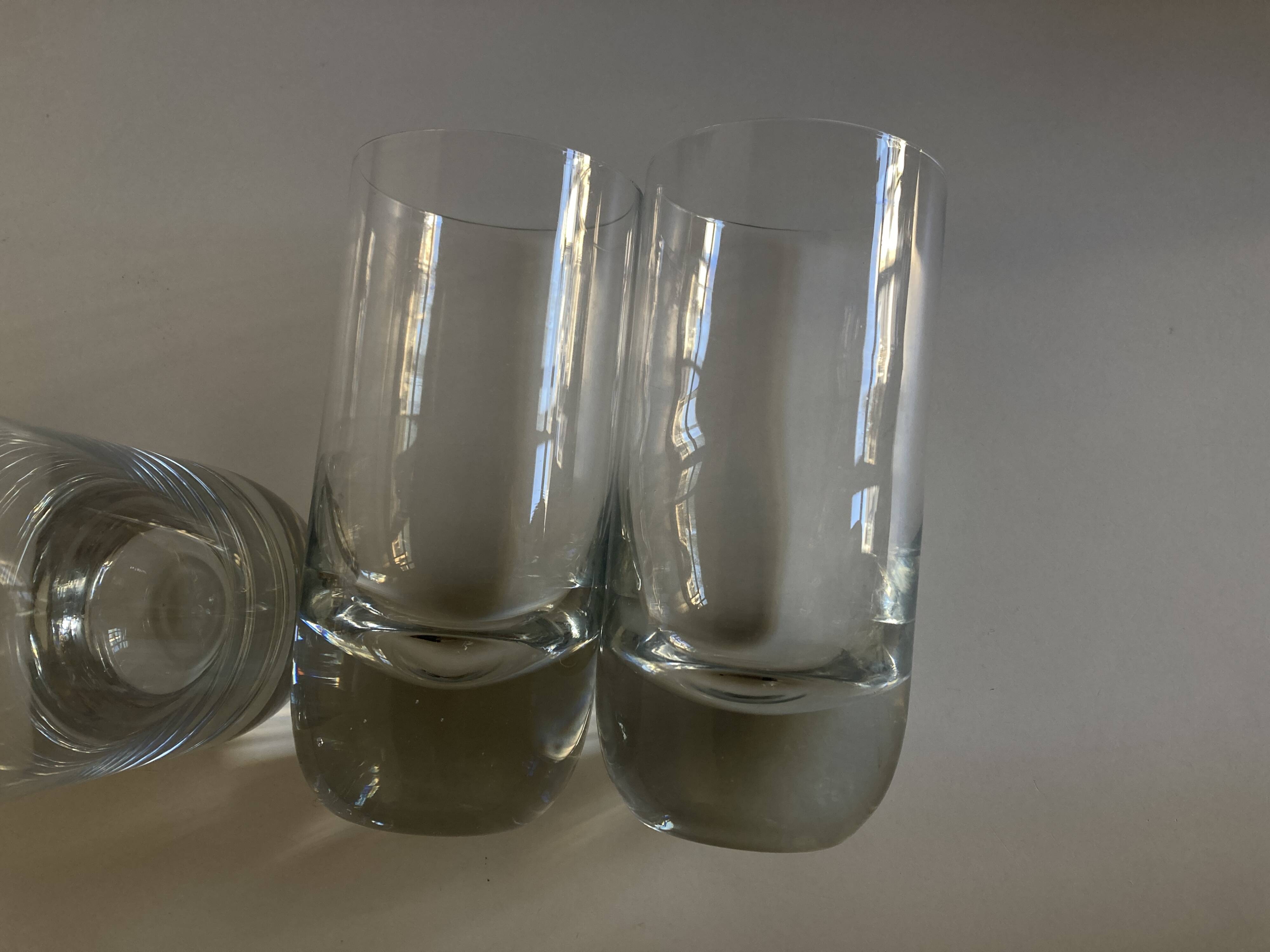Set of 4 XXL solid glass tumblers in semi-crystal Scandinavian style