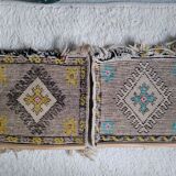 Pair of 2 mini kilim deco wall mats 37x37cm