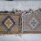 Paire de 2 mini tapis kilim deco murale 37x37cm